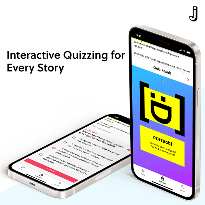 Students learn when they engage material. Every story in every issue of The Juice has a quiz question written at grade level and aligned with key learning standards.